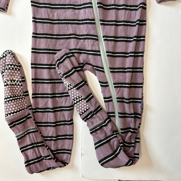 KicKee Pants Striped Kids Footie Pajamas - Picture 3 of 5